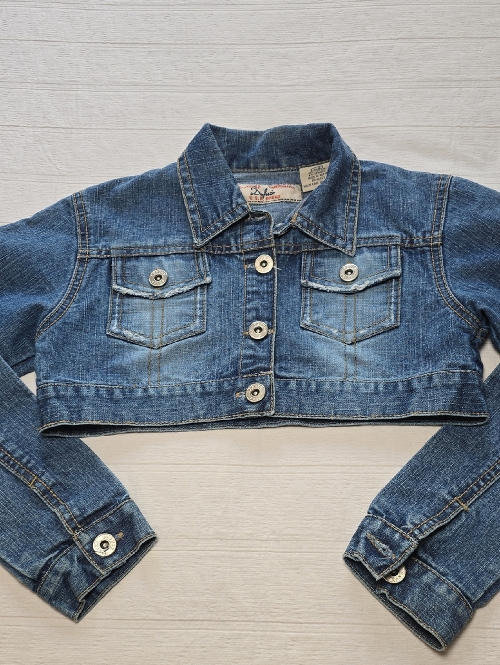 Defuze Girls' Cropped Denim Shrug Jacket Size 7/8
